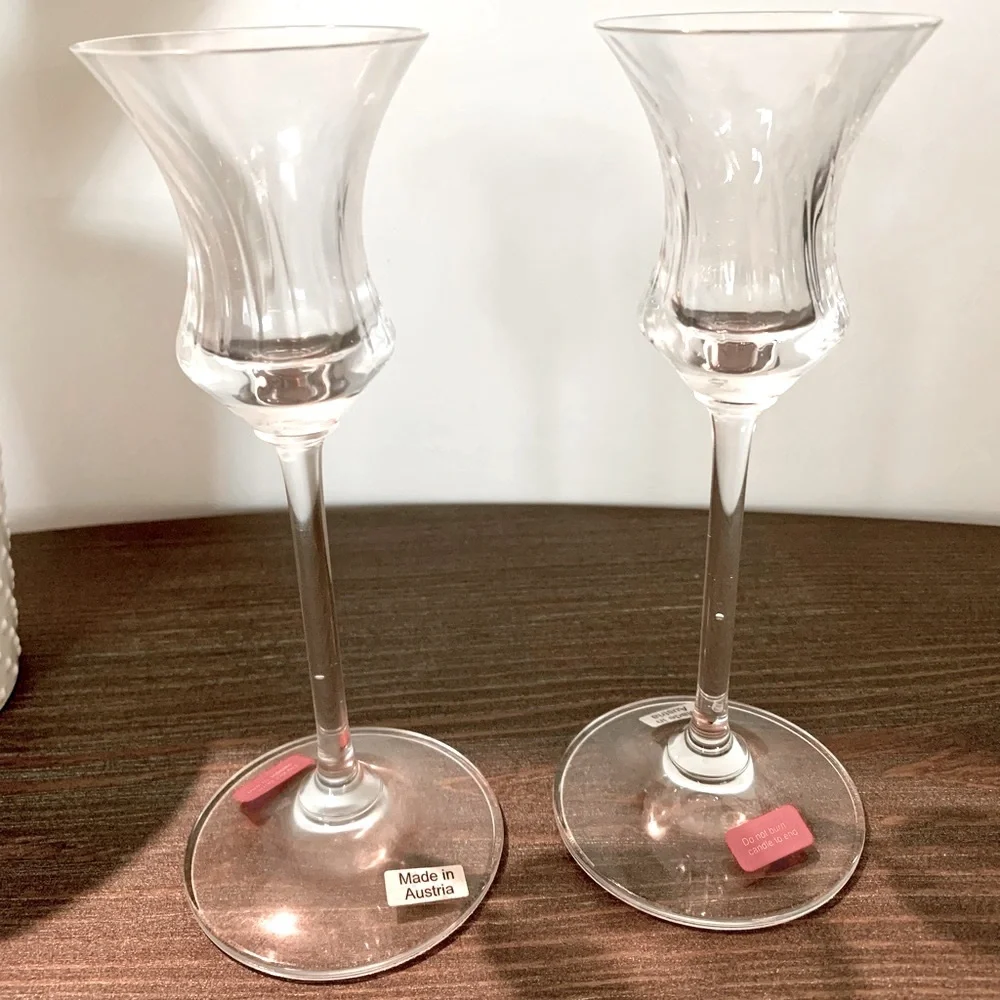 MIKASA AUSTRIA SET OF CRYSTAL CANDLE STICK HOLDERS